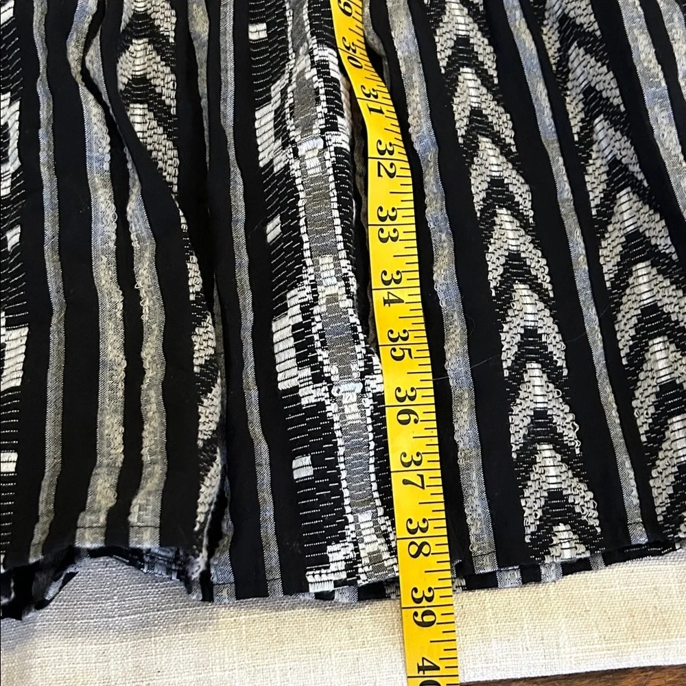 Chico's Dress Women’s L Black/White Aztec 3/4 Sleeve Tiered - Picture 13 of 16